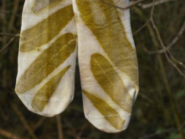 Chaussettes en fibre naturel de bamboo avec impression botanique pour femmes