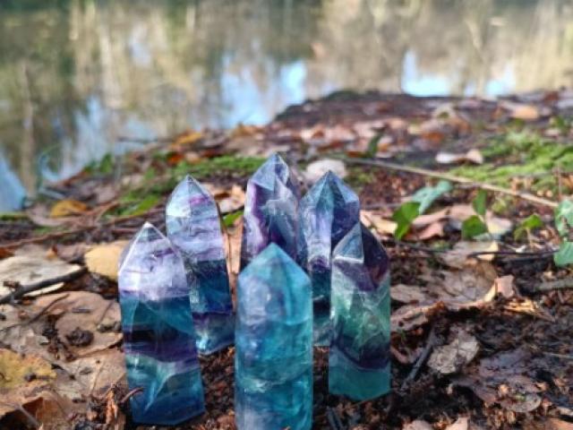 tour de fluorite multicolore